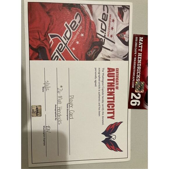 Matt Hendricks Player Card‎ - Picture 2 of 5